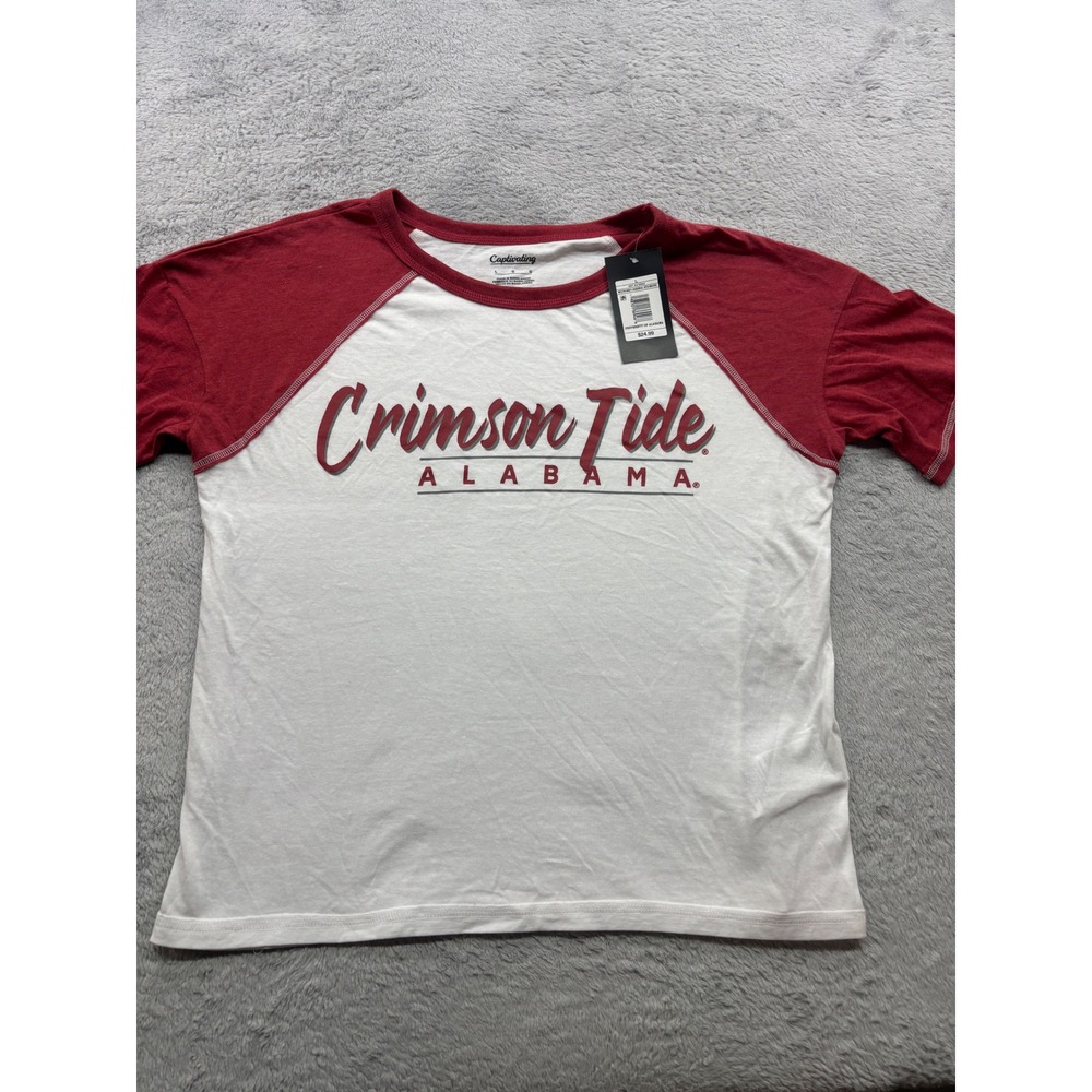 Captivating Alabama Crimson Tide‎ Womens Large Raglan T-Shirt White Crimson Red